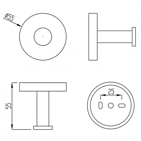 Крючок для ванной одинарный из нержавеющей стали шлифованный 17445 фото  в интернет-магазине Санкомп