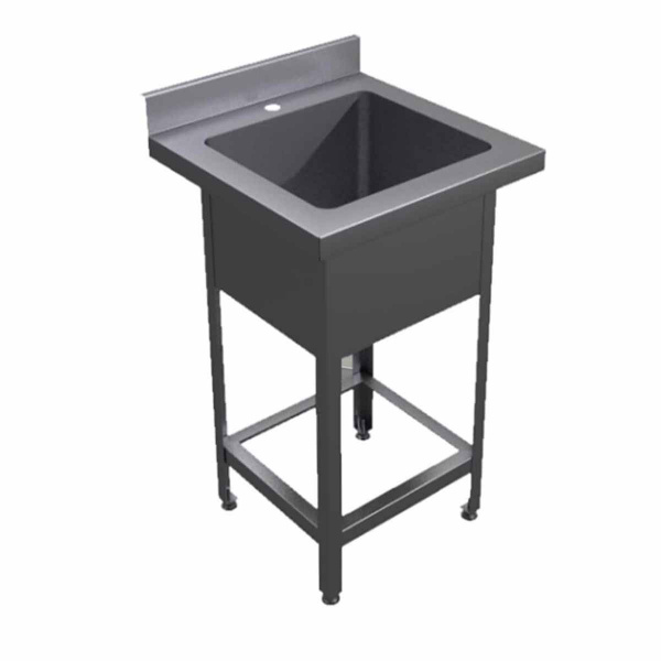 Ванна моечная AISI 304-1,5 мм сварная 1 секция 453х484х300, С/О, каркас AISI 304, 630х630х870 фото  в интернет-магазине Санкомп