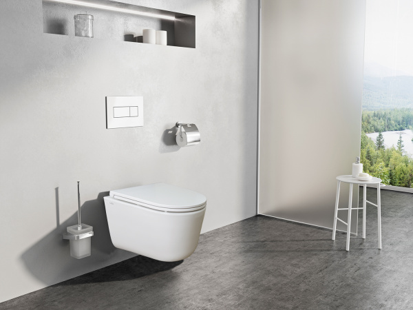 Унитаз подвесной с системой смыва с быстросъемным сиденьем микролифт, инсталляция с кнопкой  фото  в интернет-магазине Санкомп