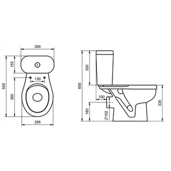 Унитаз-компакт детский СЕНСОРНЫЙ  Горизонтальный с рисунком СОЛНЫШКО (555х300х655(335)), 21555 фото арт.21555 от СанКомп www.sancomp.ru