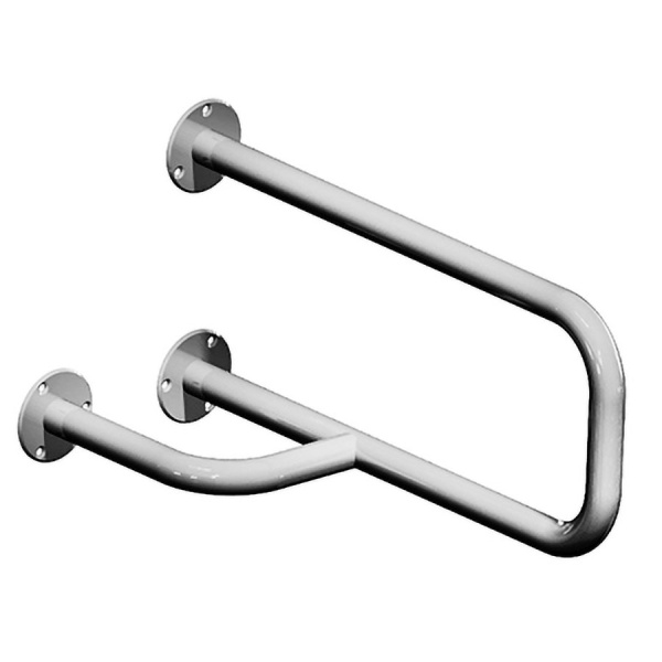 Поручень настенный 3 опоры из нержавеющей стали 515х230х280 ЛЕВЫЙ, 2528 фото  в интернет-магазине Санкомп