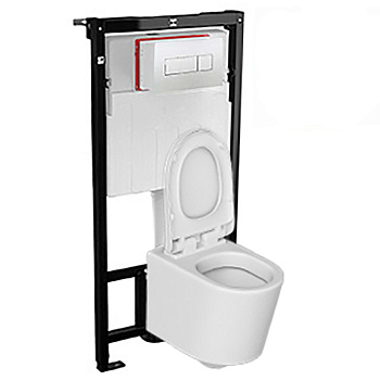 Унитаз ДЕТСКИЙ подвесной сиденье с крышкой с инсталляцией с кнопкой, 20965  фото арт.20965