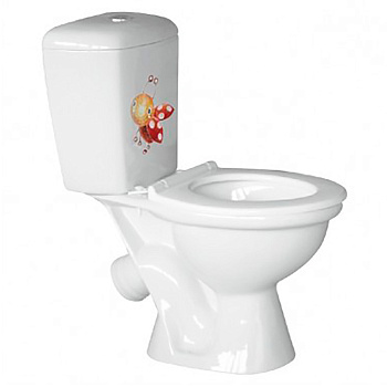 Унитаз-компакт детский с косым выпуском (590х314х670(343)) БОЖЬЯ КОРОВКА,12641 фото  в интернет-магазине Санкомп
