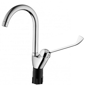 Смеситель ЛОКТЕВОЙ (ХИРУРГИЧЕСКИЙ) для кухни и раковины, (К40) с поворотным С-образным изливом 18/20 фото  в интернет-магазине Санкомп