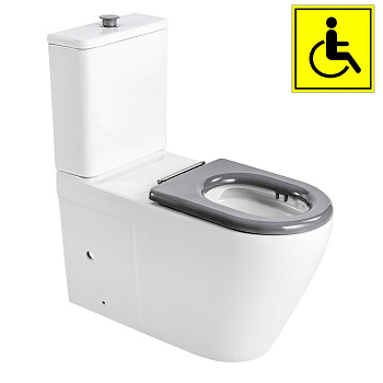 Унитаз-компакт для инвалидов МГН, УНИВЕРСАЛЬНЫЙ, 700х360х890 (470), 2 РЕЖИМА, СИДЕНЬЕ БЕЗ КРЫШКИ фото  в интернет-магазине Санкомп