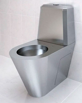 Унитаз-компакт НЕРЖАВЕЙКА  360х620х760 горизонтальный 100 сидение дюропласт подача снизу, 21446 фото  в интернет-магазине Санкомп