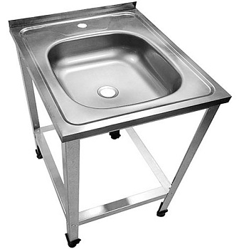 Ванна моечная AISI 201-0,8 мм цельнотянутая 1 секция 400х400х160 С/О каркас оцинкованный 600х600х870 фото  в интернет-магазине Санкомп