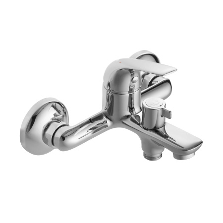 Смеситель для ванны настенный ОДНОРЫЧАЖНЫЙ, излив литой, длина излива 140 мм, лейка 1 режим, 22767  фото  в интернет-магазине Санкомп