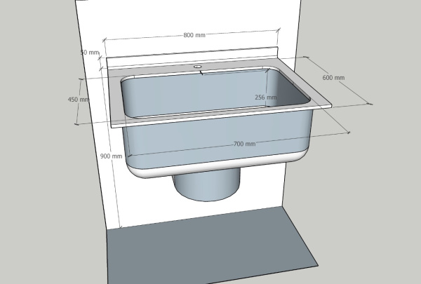 Ванна-мойка раковина для младенцев 800х600х265 мм литьевой мрамор на пьедестале, 18651 фото  в интернет-магазине Санкомп