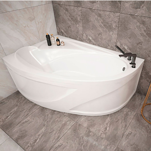 Ванна акриловая ассиметричная левая с каркасом и экраном 1640х1100 мм, 21770  фото  в интернет-магазине Санкомп