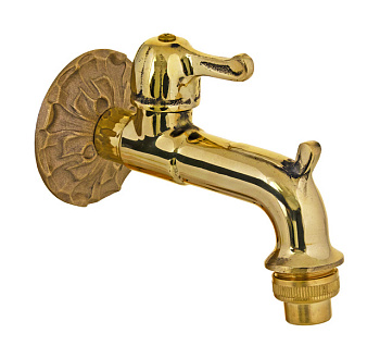 Кран поливочный Ду 15 золотой 20734 фото  в интернет-магазине Санкомп