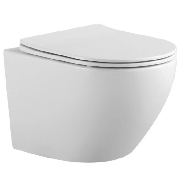 Унитаз подвесной БЕЗОБОДКОВЫЙ (360х525х320) С СИДЕНЬЕМ МИКРОЛИФТ, 24801 фото  в интернет-магазине Санкомп