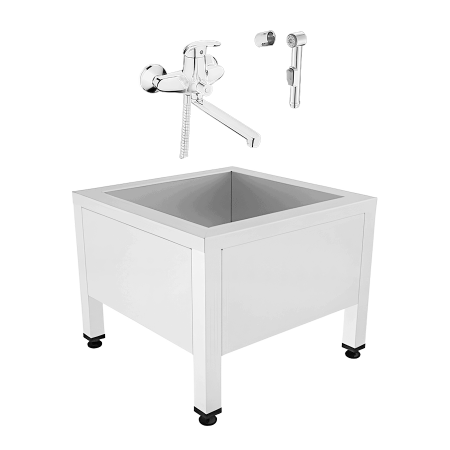 Видуар технический слив (поддон) 500х400х500 мм AISI 430, СМЕСИТЕЛЬ 20 см, 23784 фото  в интернет-магазине Санкомп