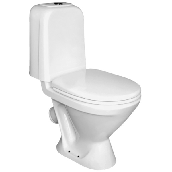 Унитаз компакт керамика косой выпуск (640х350х805) , комплектация Люкс, цвет Белый фото  в интернет-магазине Санкомп