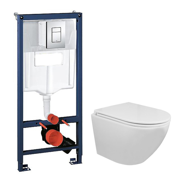 Унитаз c быстросъемным сиденьем микролифт инсталляция с клавишей смыва 22464  фото  в интернет-магазине Санкомп