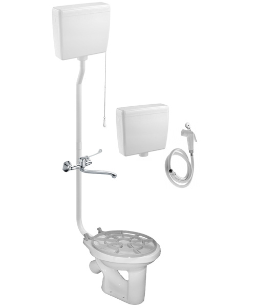 Видуар АНТИВСПЛЕСК, с высоким бачком ПЛАСТИК, бачком для раствора ПЛАСТИК и СМЕСИТЕЛЕМ, 2388 фото в интернет-магазине СанКомп www.sancomp.ru