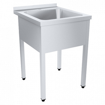 Хирургическая мойка 1х секционная из нержавеющей стали,чаша 300х300х130 мм,400х400х870 мм, 22247  фото  в интернет-магазине Санкомп