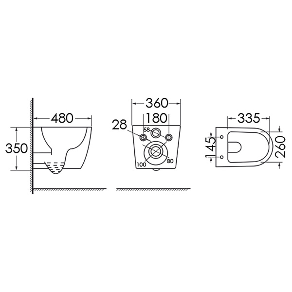 Унитаз подвесной БЕЗОБОДКОВЫЙ (360х480х350) С СИДЕНЬЕМ МИКРОЛИФТ ПОЛИПРОПИЛЕН 22569  фото  в интернет-магазине Санкомп