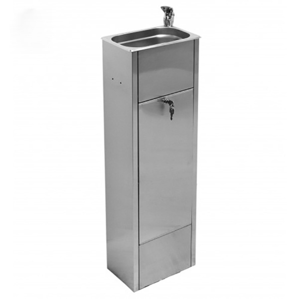 Фонтанчик питьевой кнопочный напольный 1 чаша Х/В, Б/Ф, Б/УФ, Б/Г, Б/ТО, AISI 304, 265х176х835 17006 фото  в интернет-магазине Санкомп