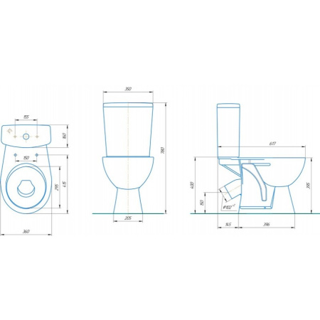 Унитаз-компакт керамика косой выпуск (620х360х780), СЕНСОРНЫЙ, сиденье МИКРОЛИФТ, 18441 фото  в интернет-магазине Санкомп