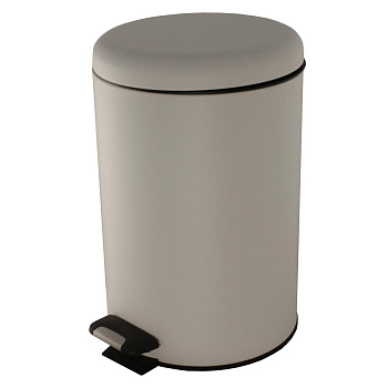 Ведро из нержавеющей стали с подъёмной крышкой 12 литров Белое, 21218 фото  в интернет-магазине Санкомп