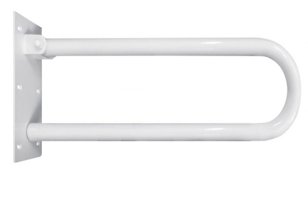 Поручень настенный подъёмный  стальной БЕЛЫЙ 600х100х190, 19592 фото  в интернет-магазине Санкомп