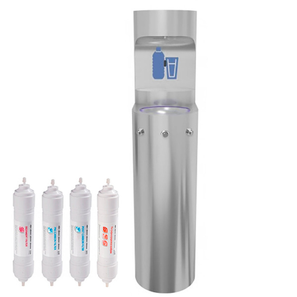 Станция питьевая кнопочная напольная 2 чаши Х/В, С/Ф, Б/УФ, Б/Г, Б/ТО, Б/О, 290x390x1390 26602 фото  в интернет-магазине Санкомп