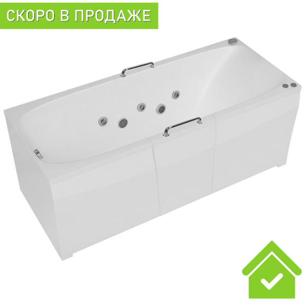 Ванна для инвалидов и пожилых с дверцей лежачая 1500х700х660 мм СЛИВ СЛЕВА ПОЛНАЯ КОМПЛЕКТАЦИЯ 21196 фото  в интернет-магазине Санкомп