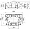 Ванна акриловая прямоугольная гидромассажная 1800х1200 мм, 21890 фото  в интернет-магазине Санкомп