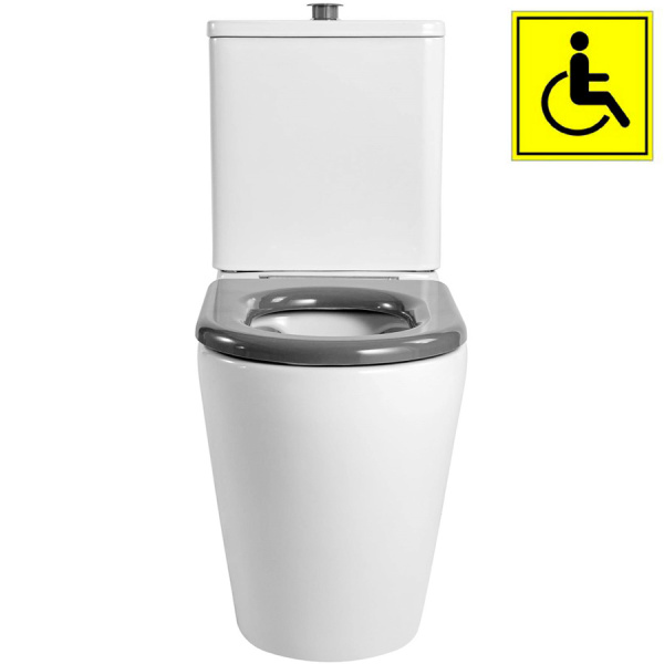 Унитаз-компакт для инвалидов МГН, УНИВЕРСАЛЬНЫЙ, 700х360х890 (470), 2 РЕЖИМА, СИДЕНЬЕ БЕЗ КРЫШКИ фото  в интернет-магазине Санкомп