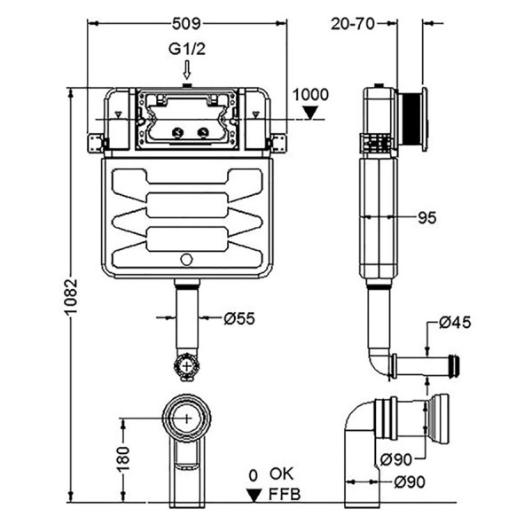 Чаша Генуя НЕРЖАВЕЮЩАЯ Усиленная с инсталляцией с кнопкой из НЕРЖАВЕЮЩЕЙ СТАЛИ, 24596 фото  в интернет-магазине Санкомп