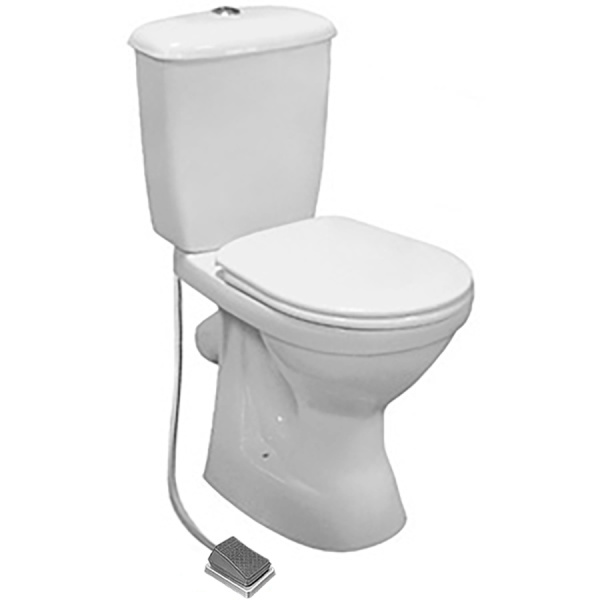 Унитаз-компакт для МГН педальный, 600х370х820 (450) мм, корпус педали из нержавеющей стали, 27696 фото  в интернет-магазине Санкомп