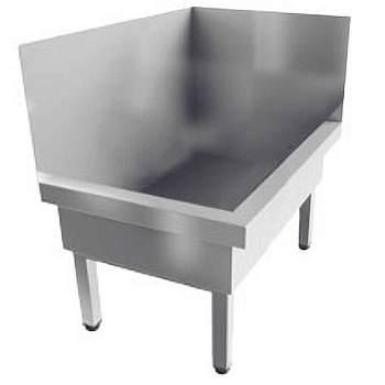 Слив технический напольный 850х600х900 УГЛОВОЙ с экраном (ПО РАЗМЕРАМ ЗАКАЗЧИКА), 23792  фото  в интернет-магазине Санкомп