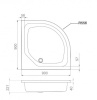 Поддон акриловый угловой 900х900х310(200) мм, Ø 50 мм с каркасом и экраном 20897 фото  в интернет-магазине Санкомп