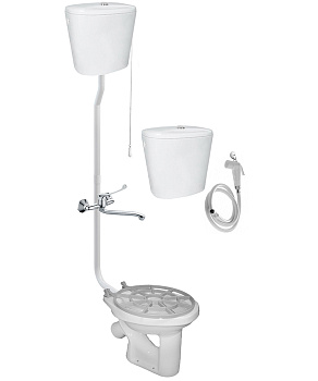 Видуар АНТИВСПЛЕСК, с высоким бачком для раствора КЕРАМИКА и СМЕСИТЕЛЬ (БЕЗ ПЕДАЛИ), 1118 фото в интернет-магазине СанКомп www.sancomp.ru