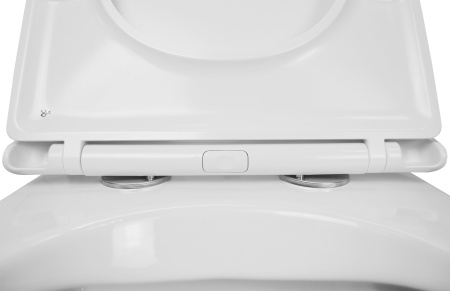 Унитаз БЕЗОБОДКОВЫЙ с быстросъемным сиденьем микролифт, инсталляция с кнопкой 22458  фото  в интернет-магазине Санкомп