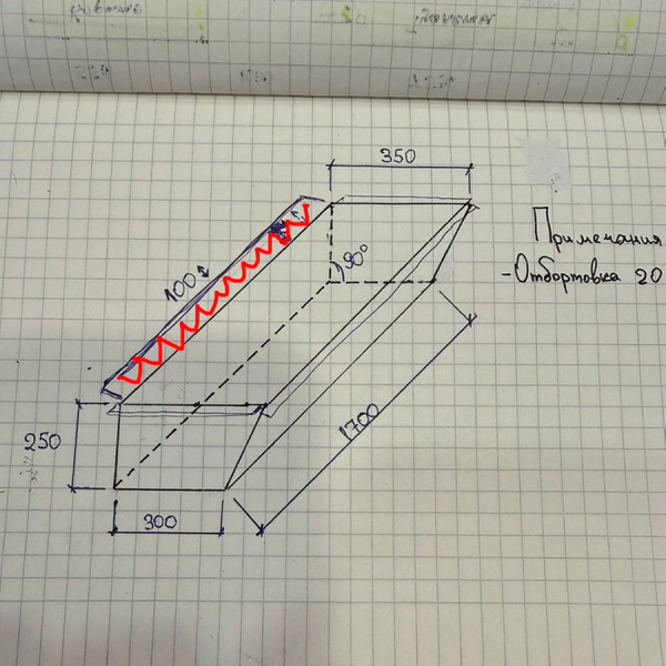 Технический напольный слив, корыто AISI 304 толщина 1 мм 1700х350х250 мм, 26689 фото  в интернет-магазине Санкомп