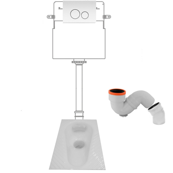 Чаша Генуя чугунная с инсталляцией с кнопкой ПЛАСТИК-БЕЛЫЙ сифон УНИВЕРСАЛЬНЫЙ, 25367 фото  в интернет-магазине Санкомп