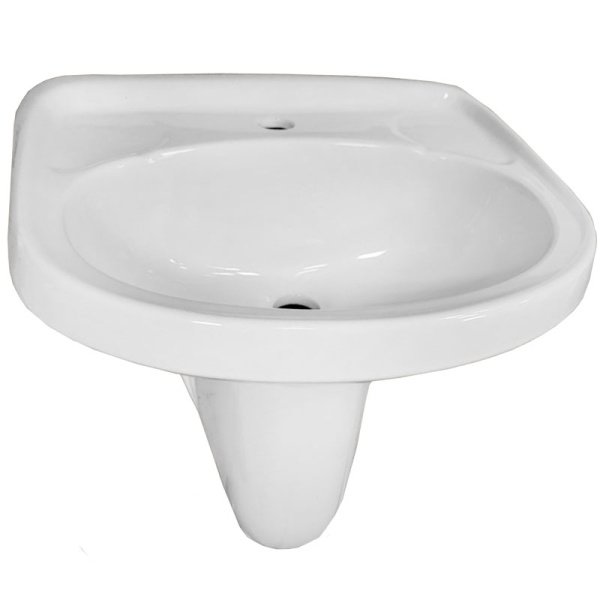 Умывальник 50 см с отверстием под смеситель в комплекте с полупьедесталом фото  в интернет-магазине Санкомп