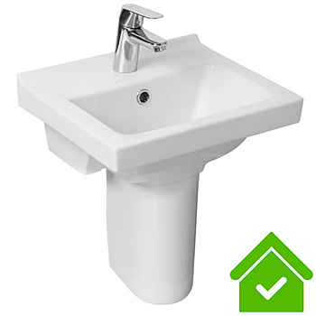 Умывальник на пьедестале ДЕТСКИЙ С/О, С/П 40 см ПРЯМОУГОЛЬНЫЙ (355х405х400) для детей до 4 лет фото  в интернет-магазине Санкомп