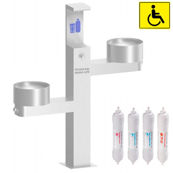 Мгн станция питьевая кнопочная напольная 3 чаши Х/В, С/Ф, Б/УФ, Б/Г, Б/ТО, Б/О, 1430x1190х175  26674 фото  в интернет-магазине Санкомп