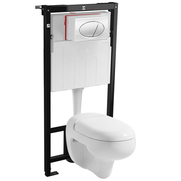 Унитаз ДЕТСКИЙ подвесной сиденье с крышкой с инсталляцией с кнопкой, 15430  фото  в интернет-магазине Санкомп