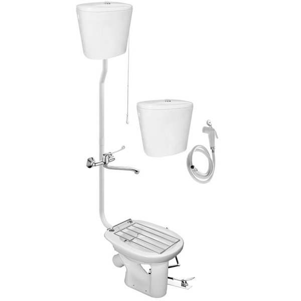 Видуар АНТИВСПЛЕСК , смывной бачок и бачок для раствора КЕРАМИКА ПЕДАЛЬ РЕШЕТКА СМЕСИТЕЛЬ, 22463 фото в интернет-магазине СанКомп www.sancomp.ru