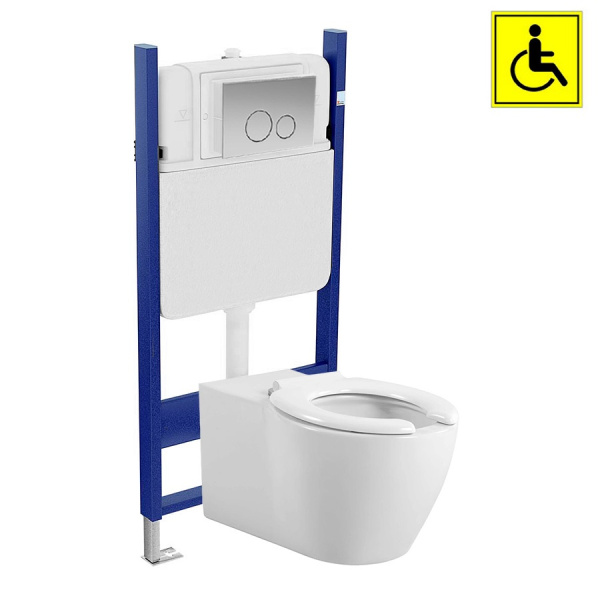 Унитаз для инвалидов МГН подвесной с инсталляцией Сиденье Без крышки, 27117 фото  в интернет-магазине Санкомп