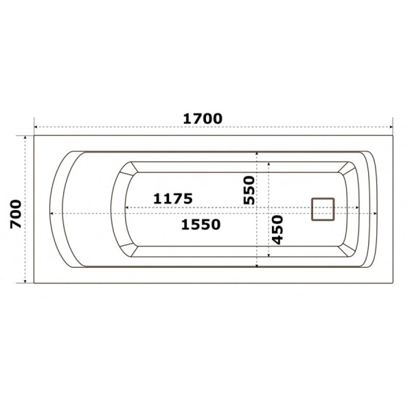 Ванна акриловая прямоугольная с каркасом 1700х700 мм, 21856 фото  в интернет-магазине Санкомп