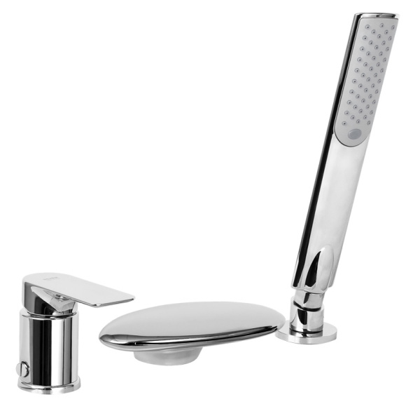 Смеситель на борт ванны ОДНОРЫЧАЖНЫЙ излив литой, лейка 1 режим, 24094 фото  в интернет-магазине Санкомп