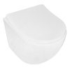 Унитаз подвесной БЕЗОБОДКОВЫЙ (360х480х350) С СИДЕНЬЕМ МИКРОЛИФТ ПОЛИПРОПИЛЕН 22569  фото  в интернет-магазине Санкомп