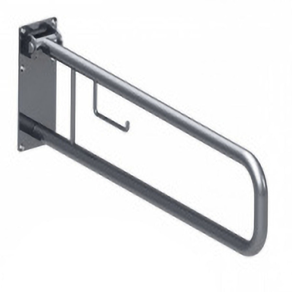 Поручень настенный подъёмный с держателем для туалетной бумаги из нержавеющей стали 840х100х250, 283 фото  в интернет-магазине Санкомп