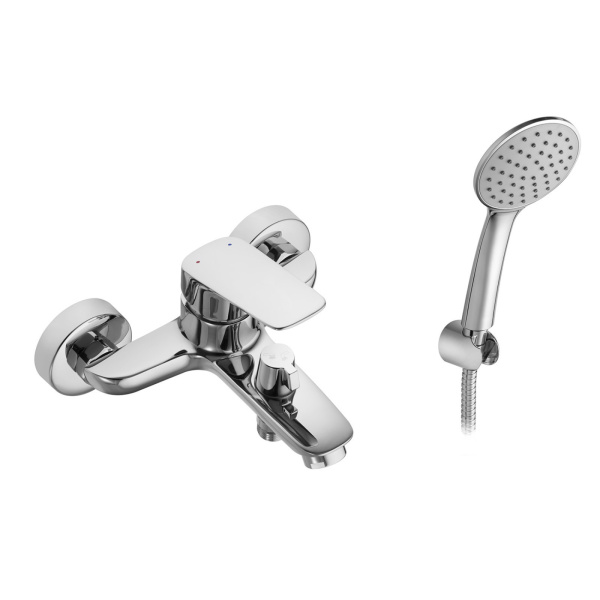 Смеситель для ванны настенный ОДНОРЫЧАЖНЫЙ, излив литой, длина излива 171 мм, лейка 1 режим, 22748  фото  в интернет-магазине Санкомп