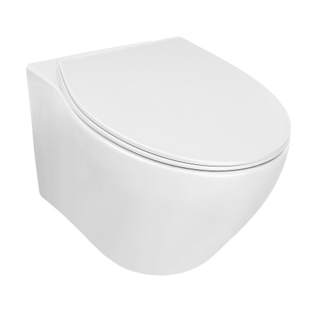 Унитаз подвесной БЕЗОБОДКОВЫЙ (370х520х360) С СИДЕНЬЕМ МИКРОЛИФТ 22567  фото  в интернет-магазине Санкомп